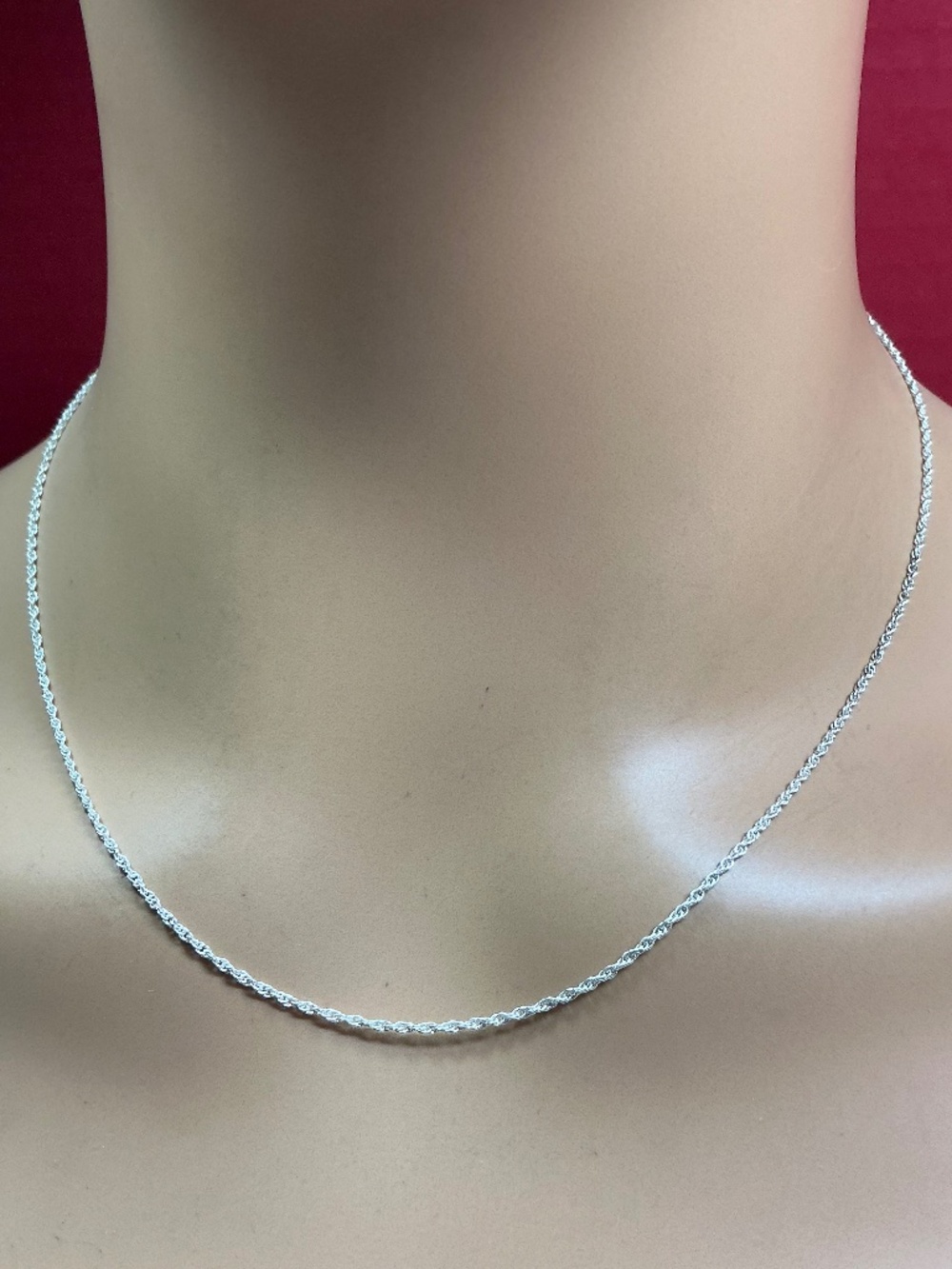 Sterling Silver Rope Style Necklace / Chain. 18 inches long